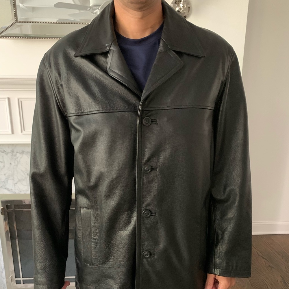Leather winter jacket size L 44